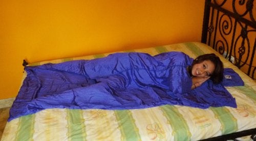 Hammock Bliss Sleep Sack - Travel and Camping Sleeping Sheet - Sleeping Bag Liner and Travel Pillow - Dream in Bliss (Purple) - Image 2