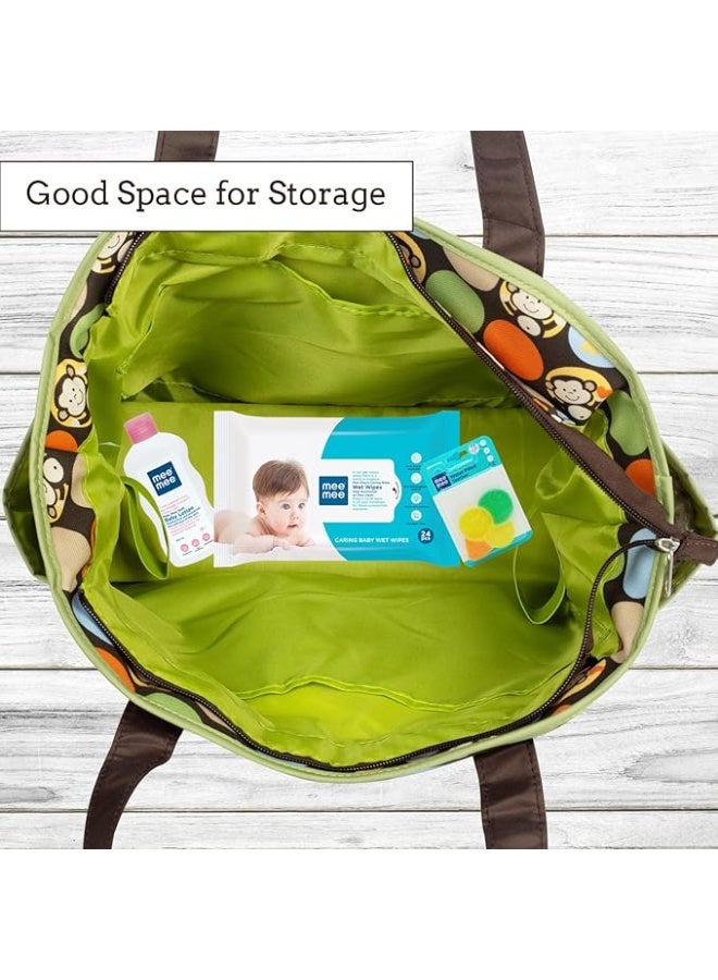 Mee Mee Nursing Diapers Bag |Adjustable Strap,Water&Stain Resistant BackPack |Spacious Bag With Multi Pockets for Keeping Milk Bottle With Diaper Changing Mat |All Baby Essentials In1 Bag (Brown) - Image 4