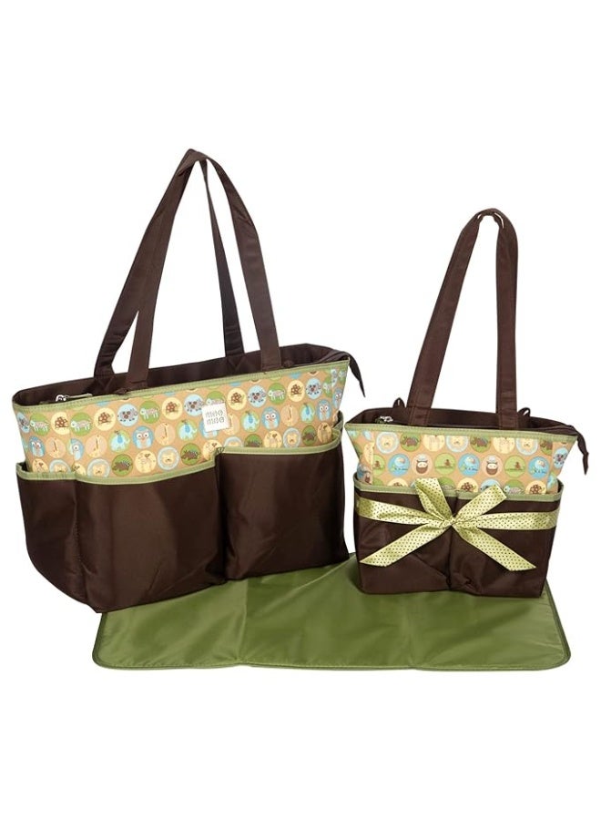 Mee Mee Nursing Diapers Bag |Adjustable Strap,Water&Stain Resistant BackPack |Spacious Bag With Multi Pockets for Keeping Milk Bottle With Diaper Changing Mat |All Baby Essentials In1 Bag (Brown) - Image 1