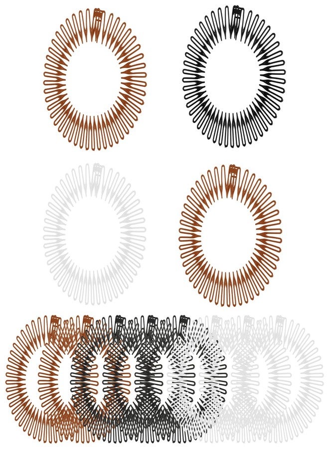oruola مجموعة أورولا المكونة من 12 قطعة من عصابات الرأس: عصابة رأس بمخالب، عصابة رأس بمشط، عصابات رأس متعرجة من التسعينيات، عصابات رأس مدببة للنساء بأسنان، ربطة شعر مرنة قابلة للتمدد، حاملات لف الشعر للنساء والفتيات والرياضيين، 3 ألوان - Image 1