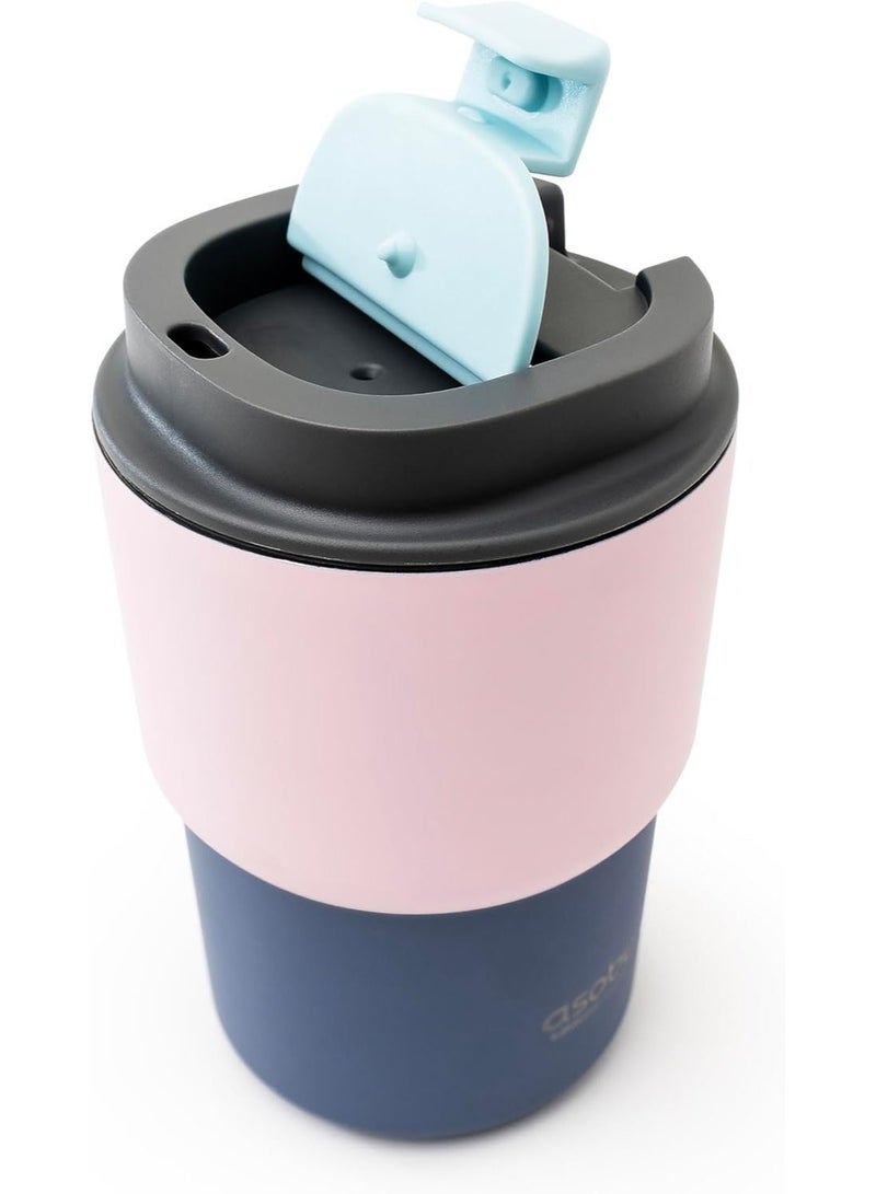 Asobu Ceramic Lined Travel Mug 12oz/360ml Pastel Pink, Vacuum Insulated Stainless Steel Coffee Mug, No Metal Taste, Leakproof Lid, BPA Free Reusable Cup for Hot & Cold Drinks, Car Cup Holder Friendly - Image 2