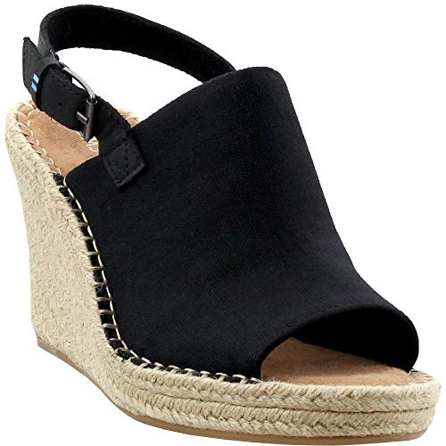 TOMS Women's Monica Black Oxford Wedges, Size 8 - Image 2