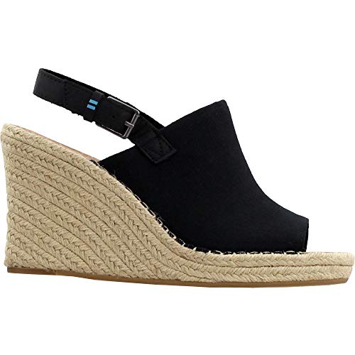 TOMS Women's Monica Black Oxford Wedges, Size 8 - Image 1