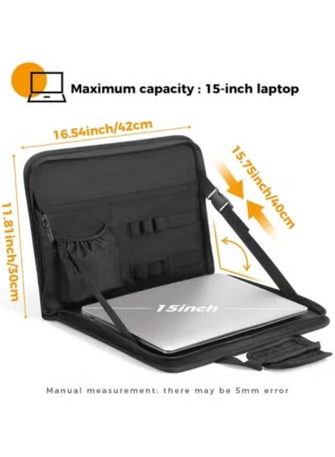 COYO Steering Wheel Eating Tray Upgraded(16.1 * 10 inch), Car Back Seat Laptop Desk, Multifunctional Car Office Bag, Car Work Table for Writing, Car Organizer for Kids, Commuters, Family - Image 3