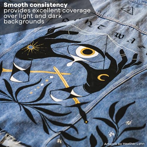 Jacquard Lumiere 8oz Fabric Paint Crimson - Metallic Paint for Fabric Paper Wood Ceramic and Metal - Light-bodied Metallic Acrylic Paint - Lightfast & Vibrant Metallic Acrylic Paints - Image 4