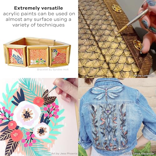 Jacquard Lumiere 8oz Fabric Paint Crimson - Metallic Paint for Fabric Paper Wood Ceramic and Metal - Light-bodied Metallic Acrylic Paint - Lightfast & Vibrant Metallic Acrylic Paints - Image 5