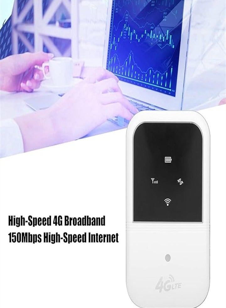 Mobile Hotspot 4G LTE WiFi Router with Up to 150Mbps Speed, Connect Up to 8 Devices, Support B1/3/5/8/38/39/40/41 M80, Suitable for Outdoor Live Streaming, Online Gaming (White) - Image 4