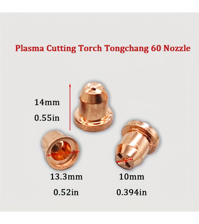 Tongchang 60 Plasma Cutting Gun Parts 2 Ceramic Nozzles Electrode - Image 3