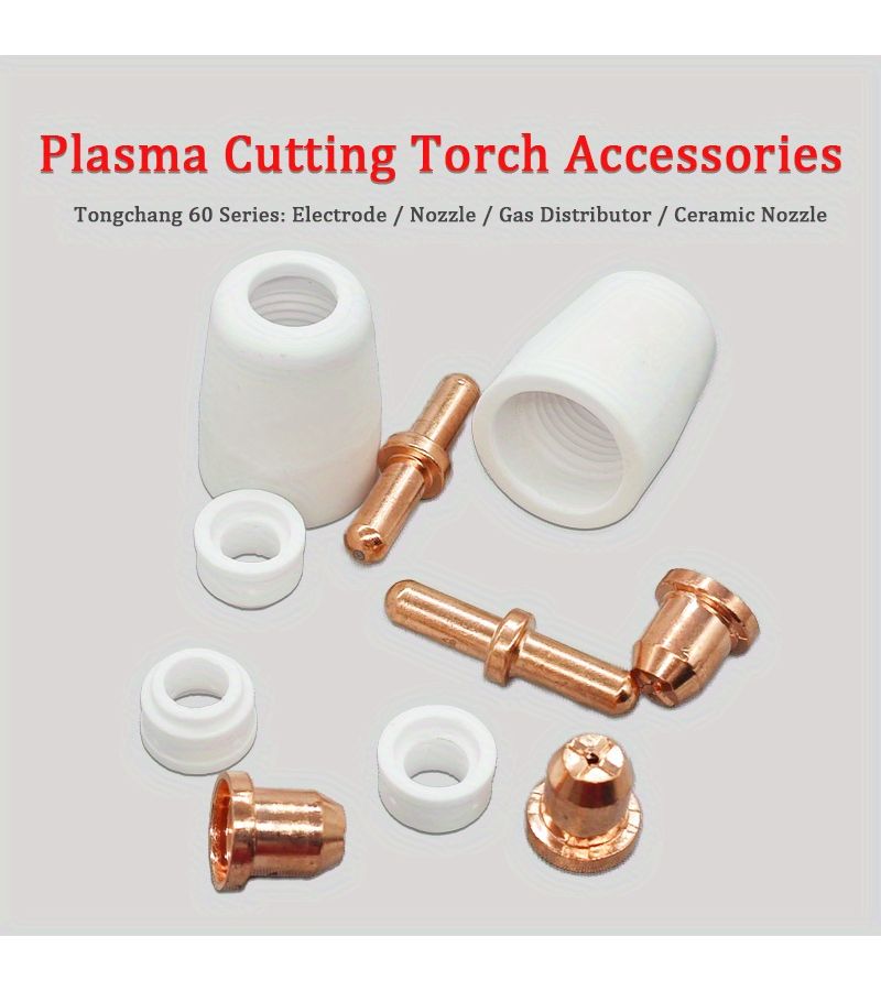 Tongchang 60 Plasma Cutting Gun Parts 2 Ceramic Nozzles Electrode - Image 1