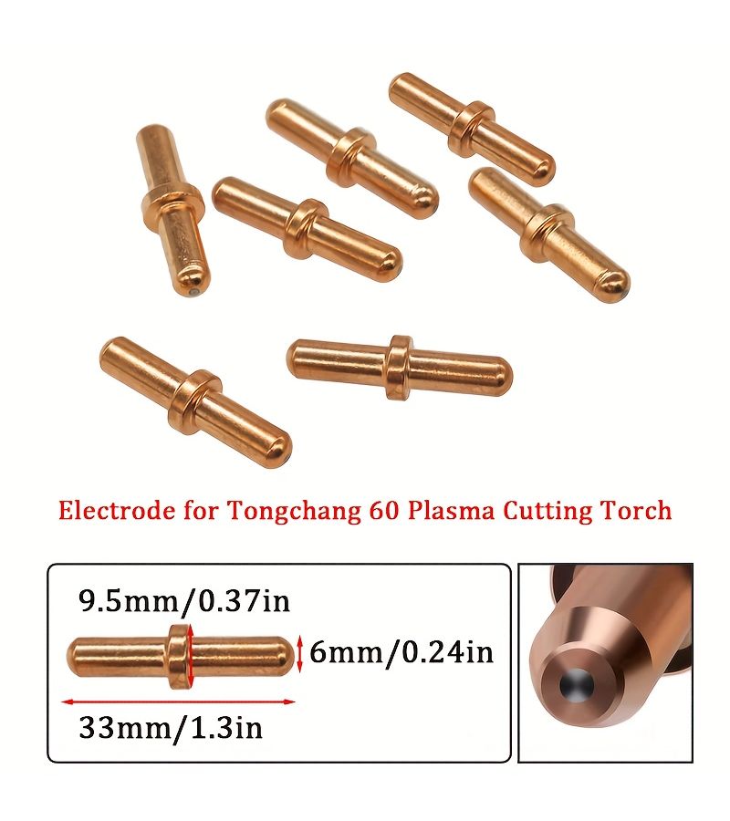 Tongchang 60 Plasma Cutting Gun Parts 2 Ceramic Nozzles Electrode - Image 2