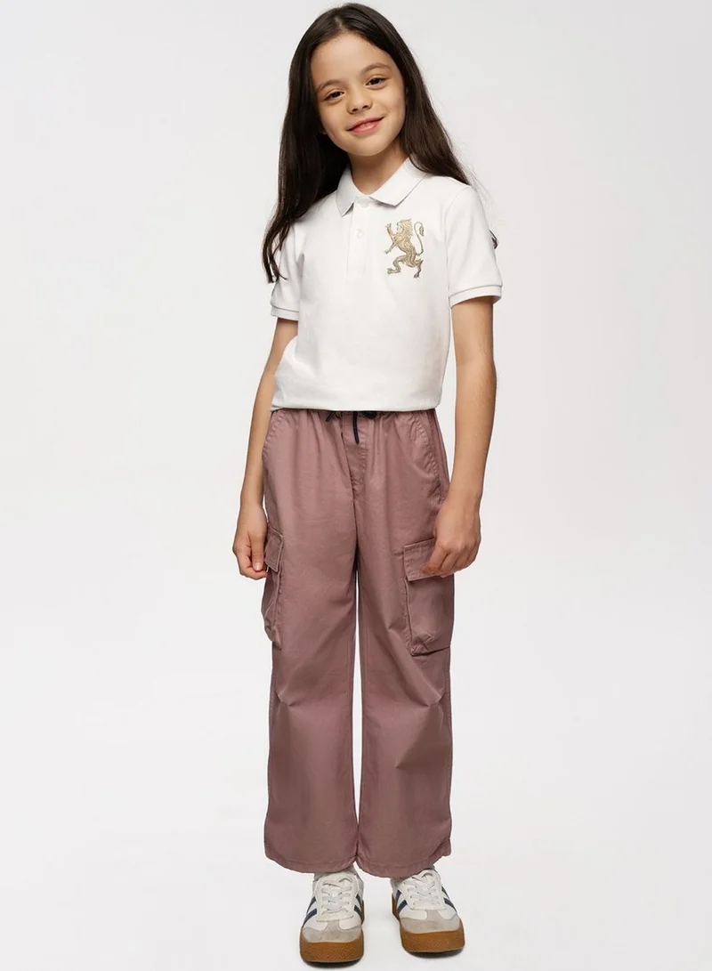 GIORDANO Kids' Lion Polo: 3D Embroidery, Comfort Piqué, Classic Style