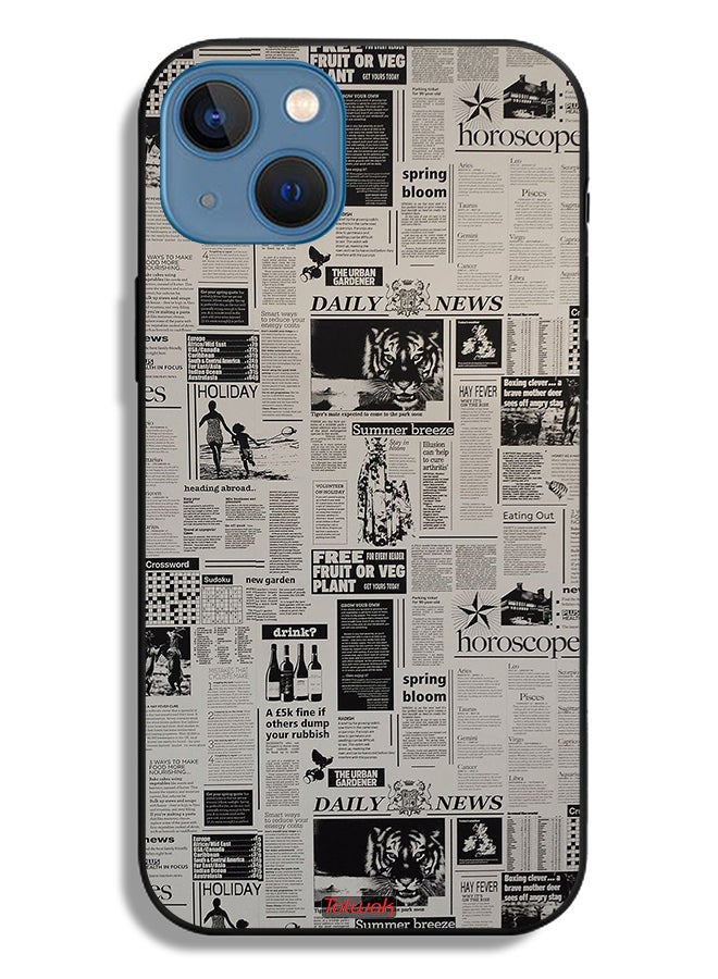 Tolwak Apple iPhone 13 Protective Case Newspaper Recording - Image 2