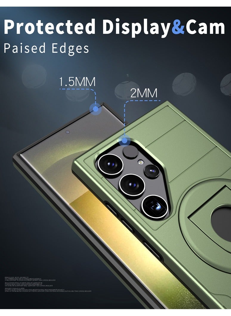 general Samsung Galaxy S24 Ultra Back Cover | Shockproof Wireless Charging Case with Ring Holder Back Case Cover for Samsung Galaxy S24 Ultra 5G - Image 3