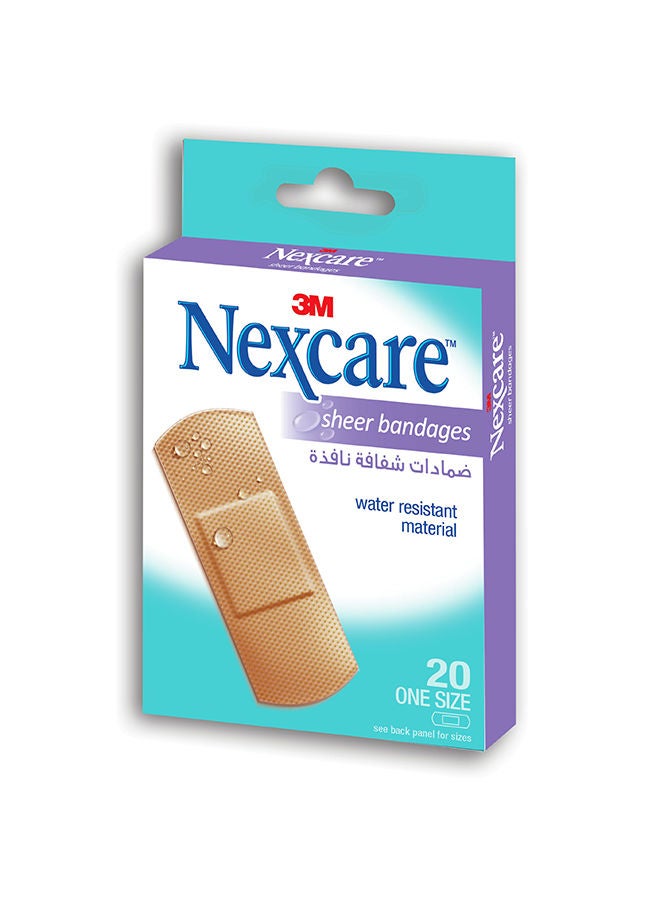 Nexcare 3M Sheer Bandages Waterproof - 20 Pcs  - Image 2