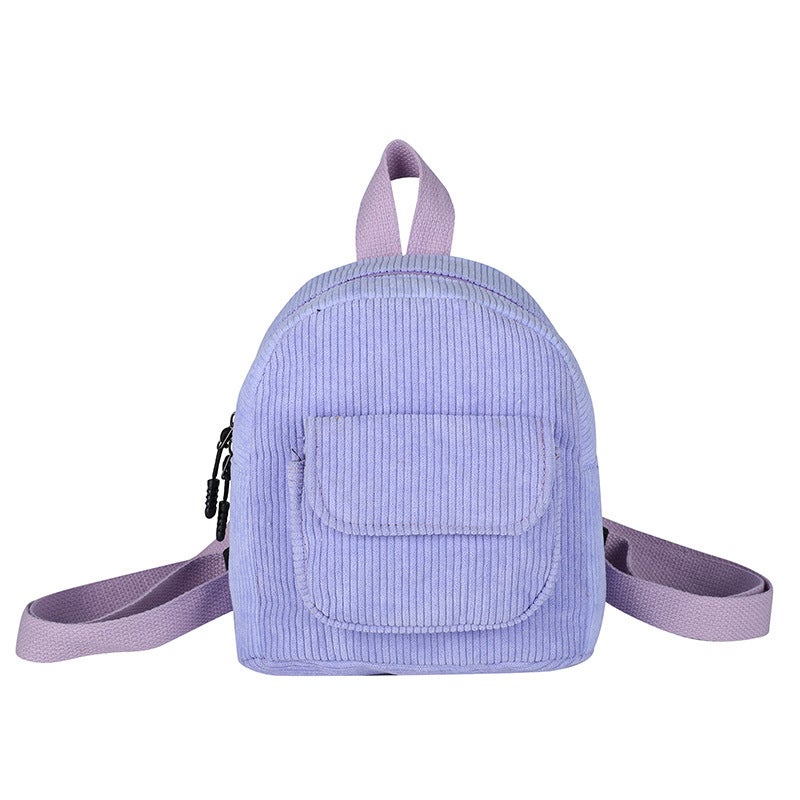 2022 Velvet Trendy Mini Backpack Retro Fashion Womens Bag Purple 