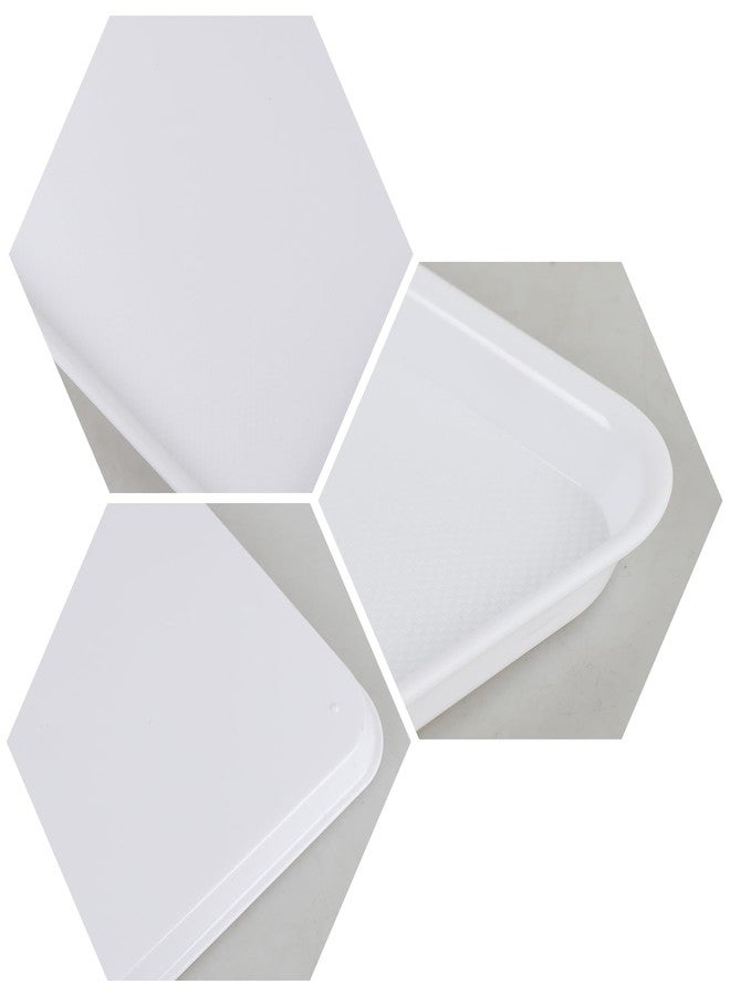 Kiddream 12 Pack Plastic Fast Food Serving Trays, White Cafeteria Food Serving Tray - Image 3