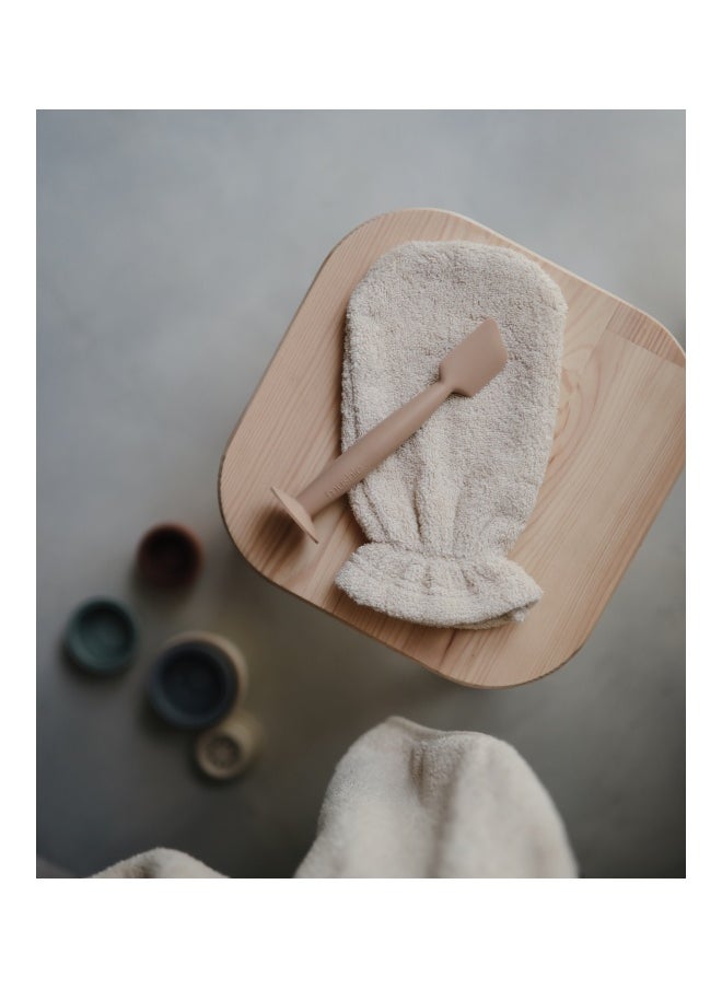 mushie Bath Mitt 2-Pack Blush  - Image 2