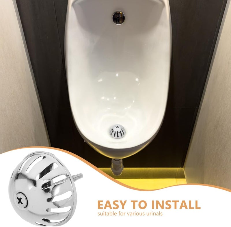 WOONEKY Stainless Steel Urinal Funnel Cover Universal Urinal Strainer Drain Stopper for Men' Toilets Metal Urinal Filter Part Essential Urinal Accessory for Clean and - Image 4