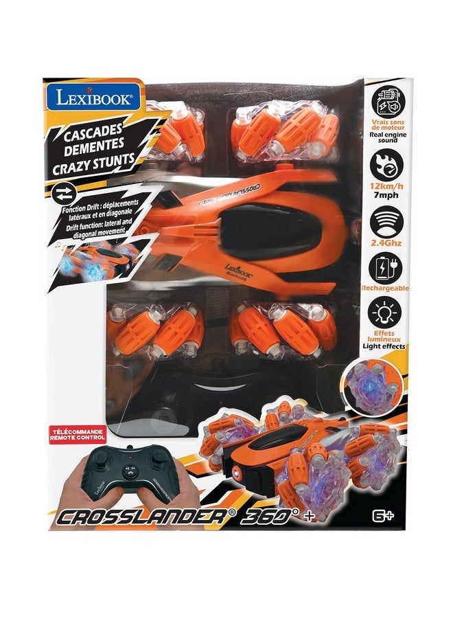 Lexibook - Crosslander Glow-In-The-Dark Radio Control Car, Remote Control, Rechargeable, Electronic Action Game, Orange/Black, Rc21  - Image 4