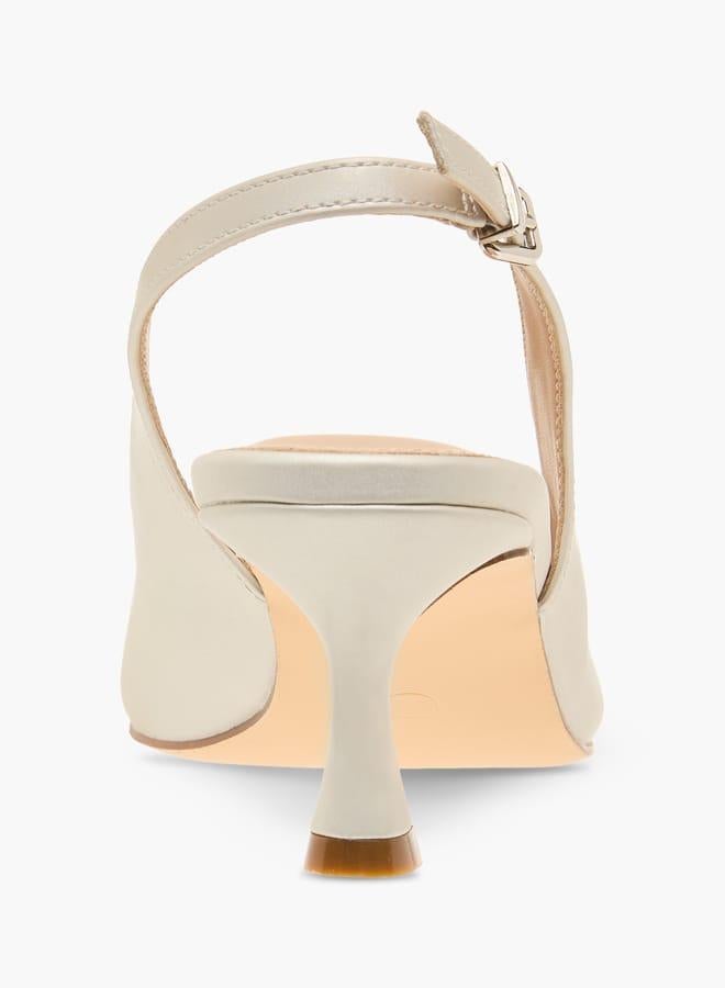 Flora Bella By Shoexpress Women Embellished Slingback Shoes with Kitten Heels and Buckle Closure Ramadan Collection - Image 5