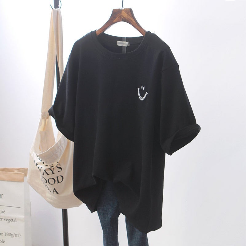 2024 Summer White Tee Korean Loose Oversized Womens T-Shirt White