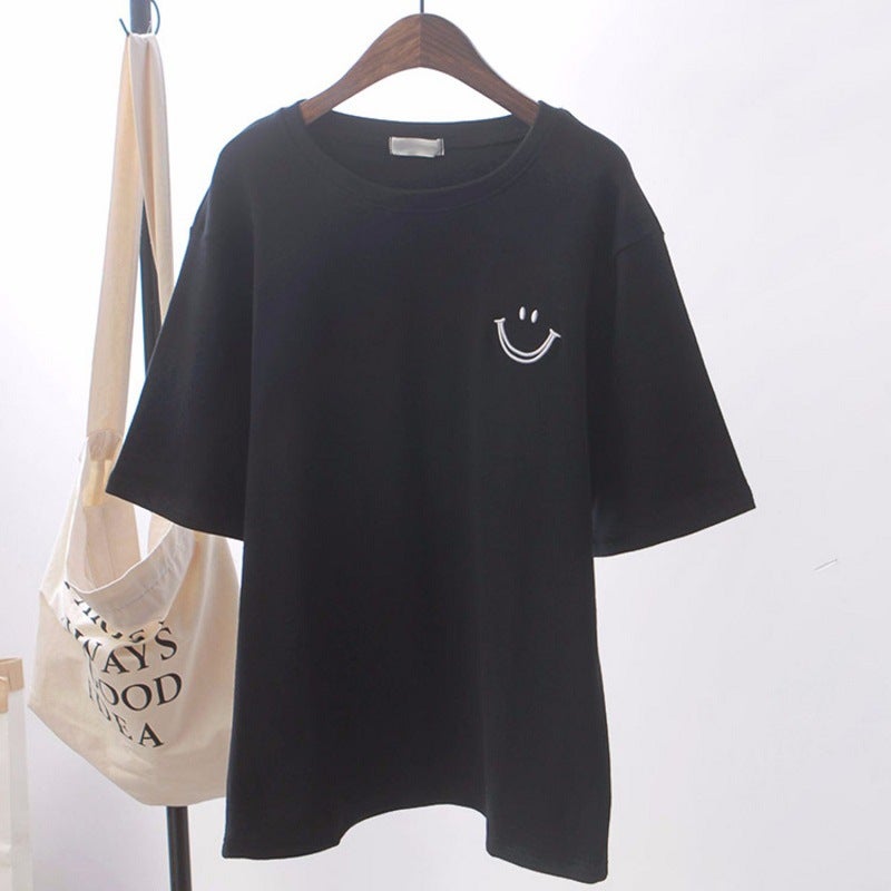 2024 Summer White Tee Korean Loose Oversized Womens T-Shirt White