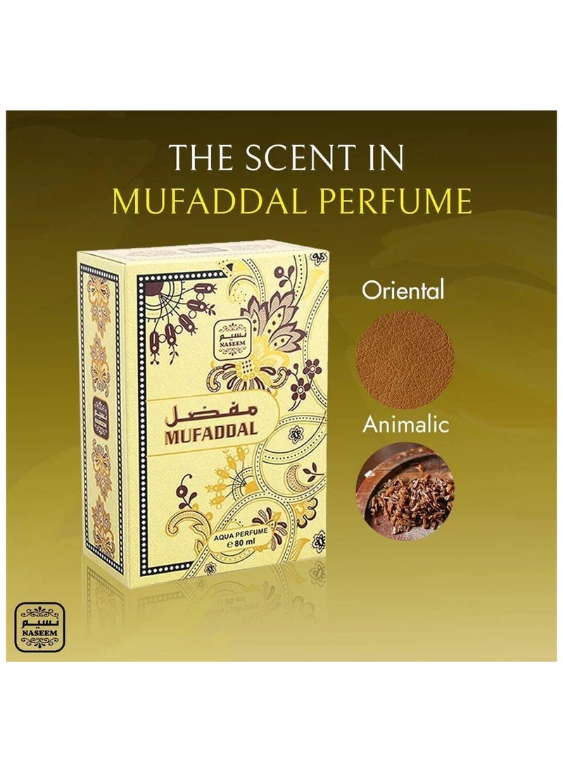 Naseem - Muffadal Aqua Parfume 80ml - Subtle Tone Eau De Parfum for Men & Women - Fresh, Elegant Scent Offering Long Lasting Fragrance - Perfect for Both Daily and Formal Wear - Image 1