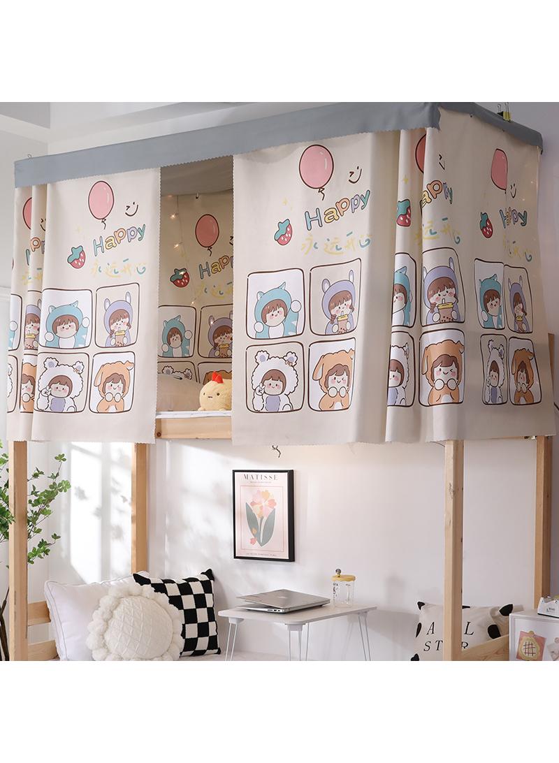 Dormitory bed curtains, student dormitories with physical shading bed curtains 1.15 * 2m 2pcs, with dust-proof top cloth - Image 1