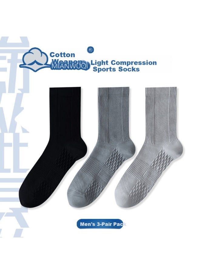 Cotton weapons Cotton Men's Mid-calf Sports Socks Youth Compression Basketball Running Socks - Image 4