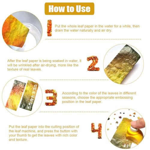 Fdit Beautiful Paper Punch Cutter Tree Leaf Pattern Making Mold DIY Craft Accessories with 8pcs Paper (Maple Leaf) - Image 5