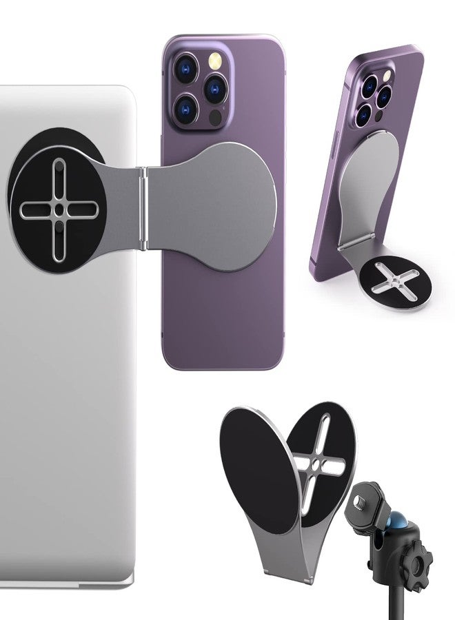 CloudValley Magnetic Phone Holder for Laptop & Car, Adjustable Tripod Mount Adapter Designed for Magsafe iPhone [1/4" Screw/Metal Ring], Modular Work from Home Kit - Gray - Image 1