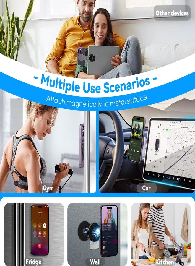 CloudValley Magnetic Phone Holder for Laptop & Car, Adjustable Tripod Mount Adapter Designed for Magsafe iPhone [1/4" Screw/Metal Ring], Modular Work from Home Kit - Gray - Image 4