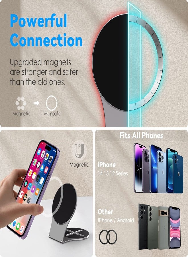 CloudValley Magnetic Phone Holder for Laptop & Car, Adjustable Tripod Mount Adapter Designed for Magsafe iPhone [1/4" Screw/Metal Ring], Modular Work from Home Kit - Gray - Image 5