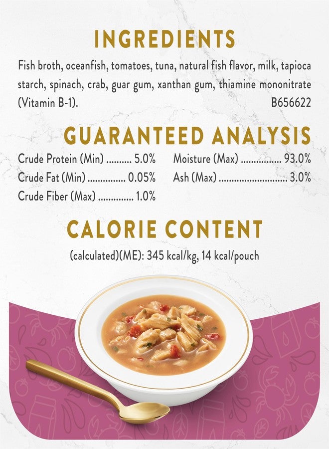 فانسي فيست بورينا فانسي فيست طعام القطط الرطب القابل لللعق، بنكهة حساء المأكولات البحرية ولمسات من نكهة السلطعون الحقيقي - (عبوة من 16 كيسًا) 1.4 أونصة - Image 5