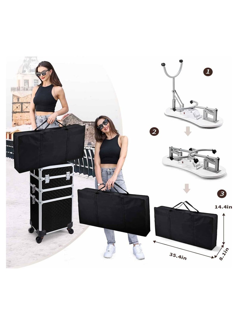 Generic Foldable Manicure Table with Nail Dust Collector, Rolling Nail Desk, Manicure Handrest, Four Lockable Wheels with Black Bag (WHITE)  - Image 5