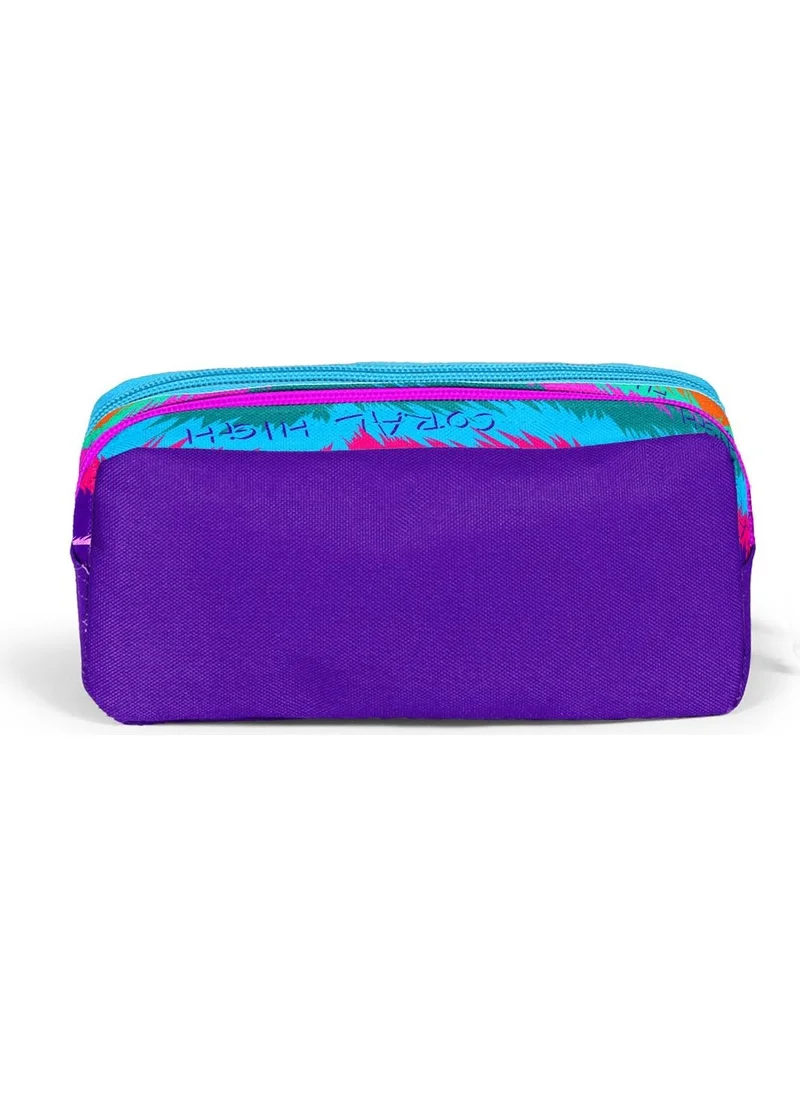 CORAL HIGH Purple Pink Cat Patterned 2-Piece School Bag Set SET0223477