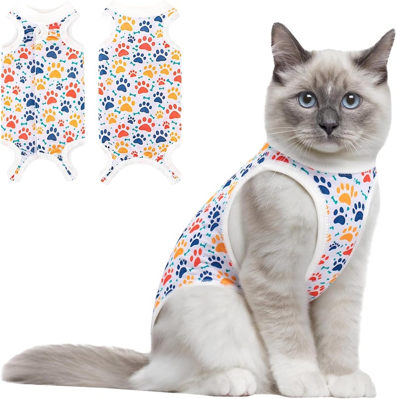Coppthinktu Cat Recovery Suit Female Cats Onesie for Cats, Breathable Cat Surgery Suit for Surgical Abdominal Wounds Skin Diseases, Cute Kitten Spay Recovery Suit E-Collar Alternative Anti Licking - Image 1