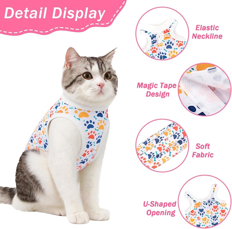Coppthinktu Cat Recovery Suit Female Cats Onesie for Cats, Breathable Cat Surgery Suit for Surgical Abdominal Wounds Skin Diseases, Cute Kitten Spay Recovery Suit E-Collar Alternative Anti Licking - Image 4