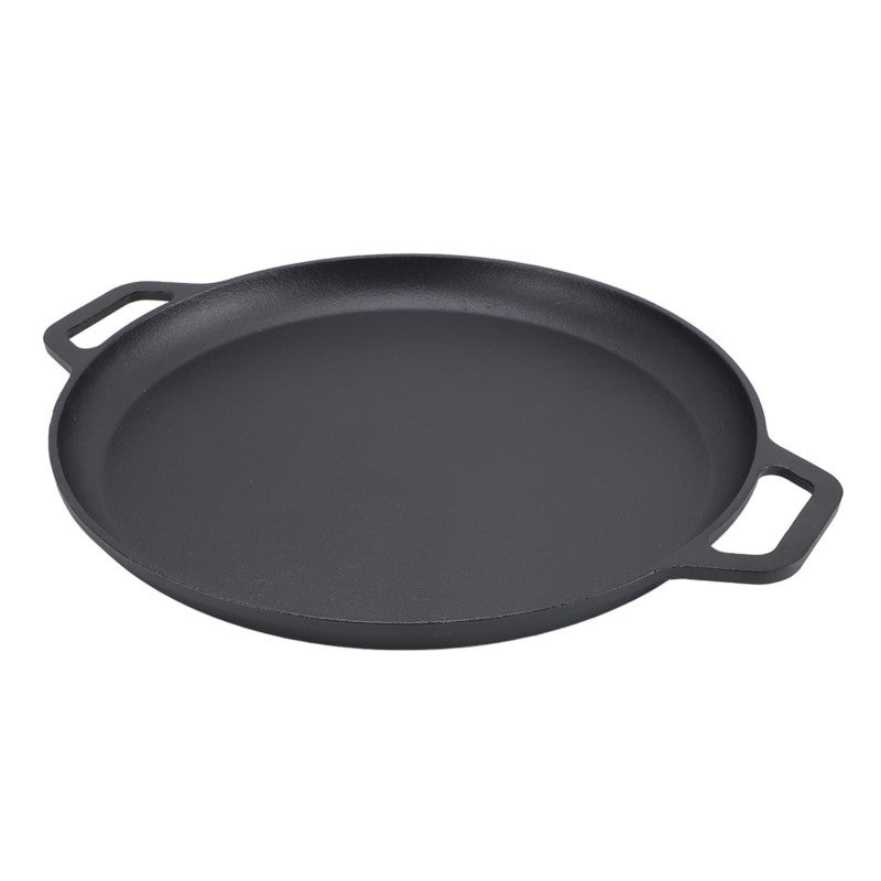 Cast Iron Skillet 30cm Uncoated Durable Design - Uniform Heating Flat Bottom Pan for Home Kitchen Breakfast Cooking - Image 4