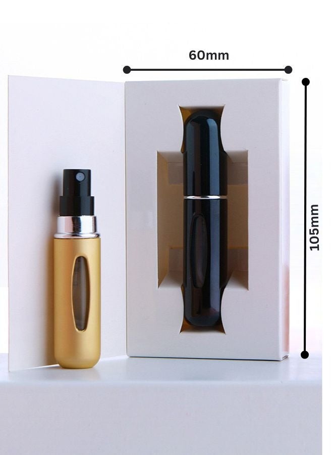 مجيد زجاجات رذاذ عطر صغيرة قابلة لإعادة التعبئة، قطعتان، حجم مناسب للسفر، متعددة الألوان، مع مضخة عطر محمولة (أسود وأصفر)  - Image 2