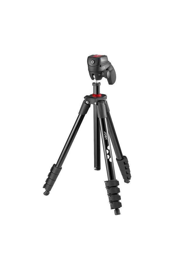 JOBY Compact Action Tripod, Camera Tripod with Ball Head, Universal ¼-20” Quick Release Mount and Carrying Bag, for CSC,DSLR, Mirrorless Cameras, Colour: Black, 1.5kg Capacity - Image 1