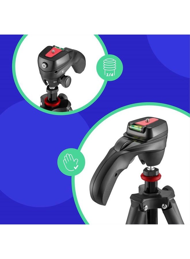 JOBY Compact Action Tripod, Camera Tripod with Ball Head, Universal ¼-20” Quick Release Mount and Carrying Bag, for CSC,DSLR, Mirrorless Cameras, Colour: Black, 1.5kg Capacity - Image 5