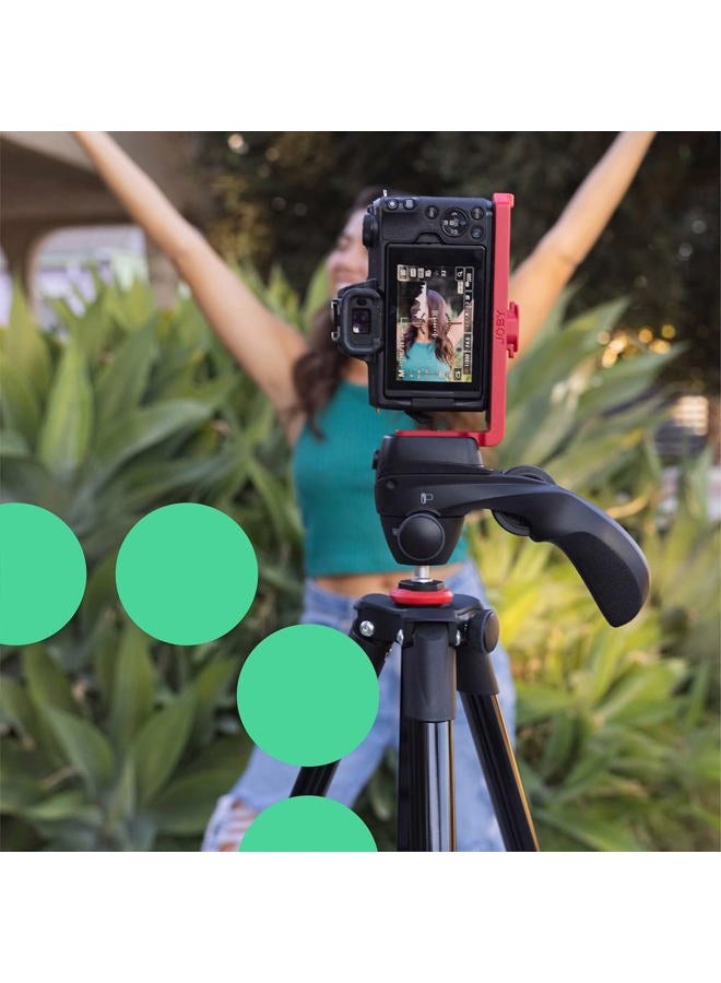 JOBY Compact Action Tripod, Camera Tripod with Ball Head, Universal ¼-20” Quick Release Mount and Carrying Bag, for CSC,DSLR, Mirrorless Cameras, Colour: Black, 1.5kg Capacity - Image 4