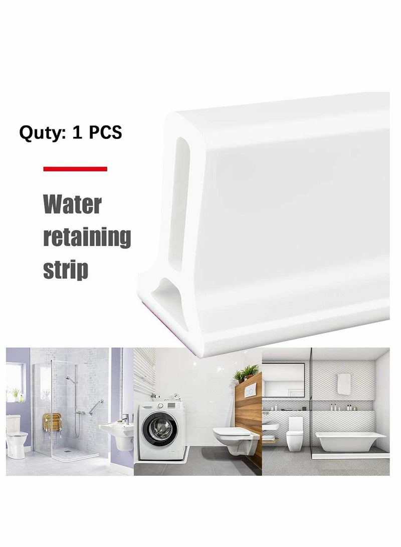 Excefore Collapsible Threshold Water Dam Self Adhesive Sealing Tape for Kitchen Bathroom Tub Shower Floor, Waterproof Flow Block Seal Strip 39Inch - Image 2