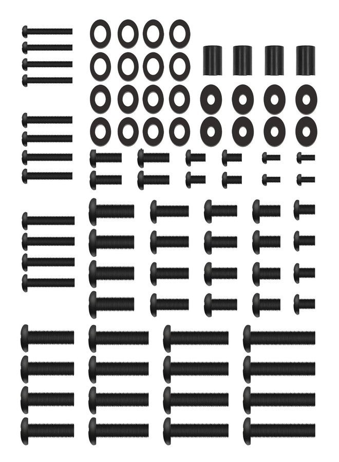 Perlegear Universal VESA screw set for TVs up to 80 inches, contains M4 M5 M6 M8 TV screws, washers and spacers, fastening material for TV wall bracket, TV screws, black - PGUHP2-E - Image 1