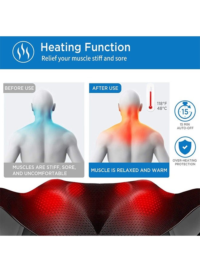 Loquat Neck Massager with Heat, Shiatsu Shoulder Massager with Electric Deep Tissue Kneading Massage, Back, Leg, Foot, Arm, Full Body, Muscles, for Home, Car, Office - Image 3