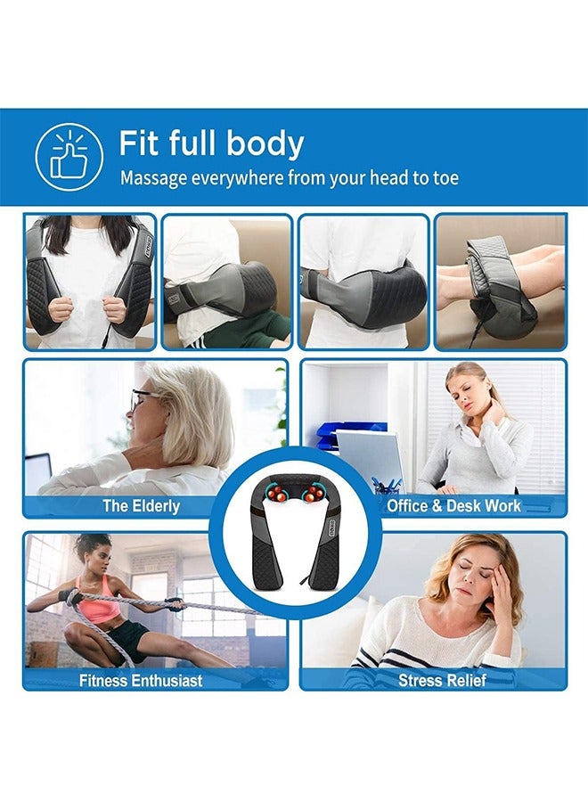 Loquat Neck Massager with Heat, Shiatsu Shoulder Massager with Electric Deep Tissue Kneading Massage, Back, Leg, Foot, Arm, Full Body, Muscles, for Home, Car, Office - Image 5