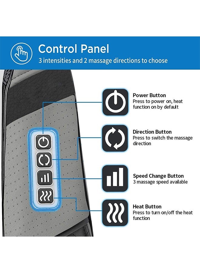 Loquat Neck Massager with Heat, Shiatsu Shoulder Massager with Electric Deep Tissue Kneading Massage, Back, Leg, Foot, Arm, Full Body, Muscles, for Home, Car, Office - Image 4