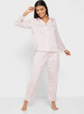 ELLA Striped Shirt Cropped Pyjama Set