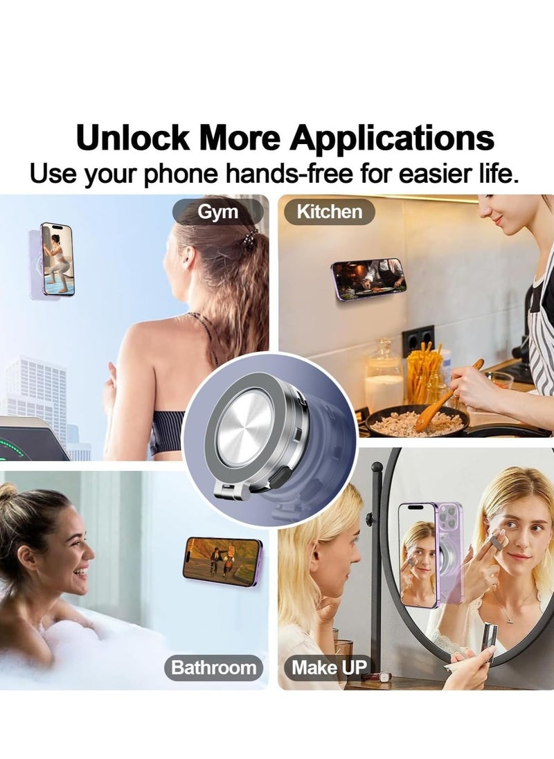 ELTRAZONE Magnetic Vacuum Suction Car Phone Holder Mount C1 - 360° Rotating for All Smooth Surfaces (Silver) - Image 3